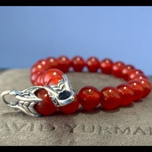 D Y men bed  bracelet Red Carnelians